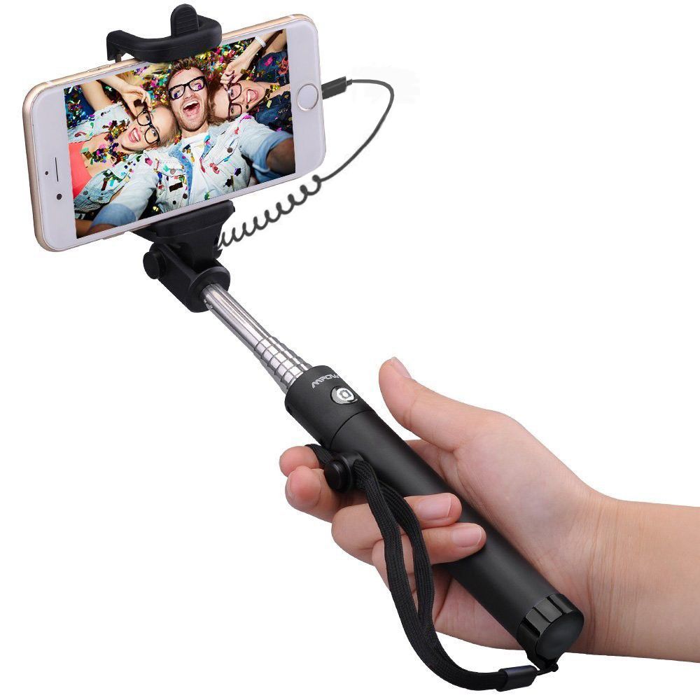 NoTech Selfie Çubuğu Lightning Girişli Kablo Katlanır 78cm