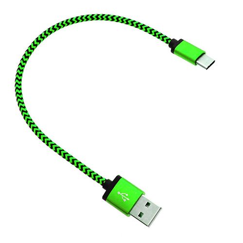 NoTech Type-C (USB-C) Kırılmaz USB Kablo 20cm Yeşil