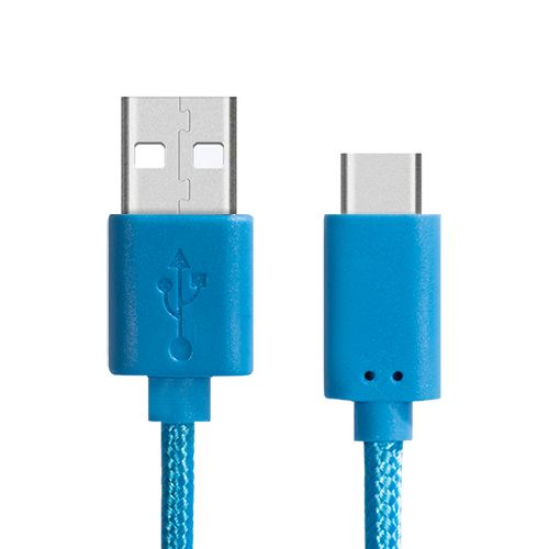 NoTech Type-C (USB-C) Kırılmaz USB Kablo 20cm Mavi