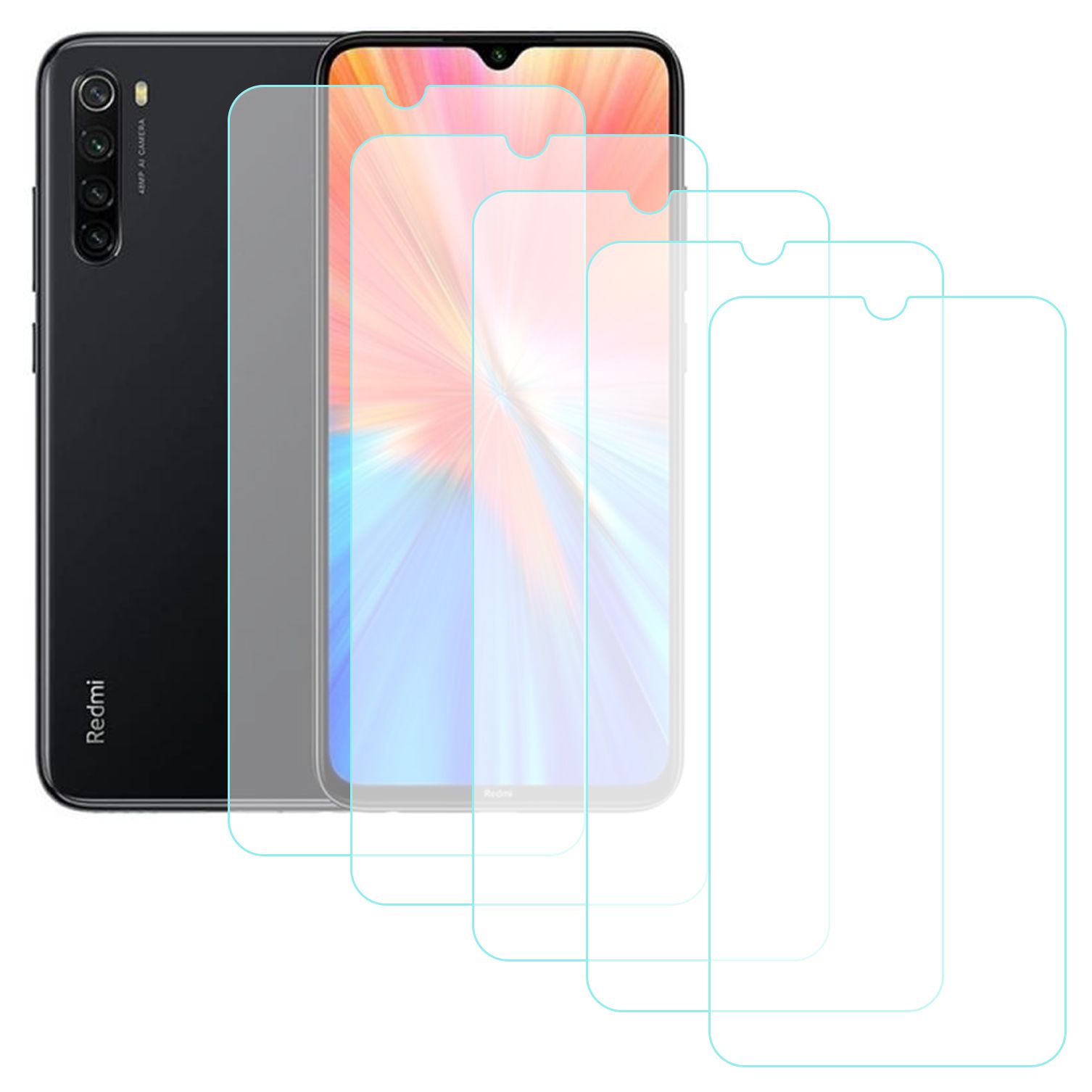 Notech Xiaomi Redmi Note 8 Temperli Cam Ekran Koruyucu 5li Eko Paket