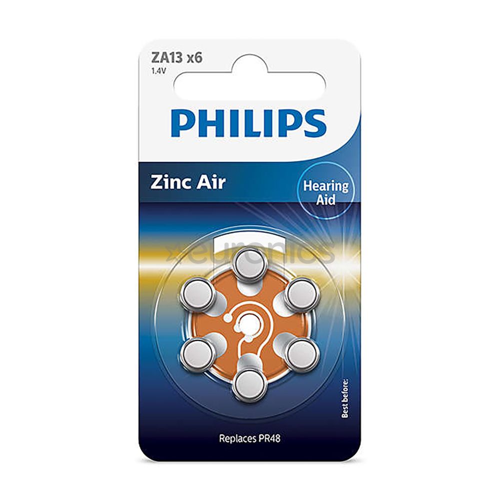 Philips ZA13 x6 PR48 İşitme Cihazı 1.4V Pil 6lı Paket 13 Numara