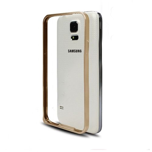 Samsung G900 S5 0,7 mm Metal Bumper Çerçeve Kılıf Gold