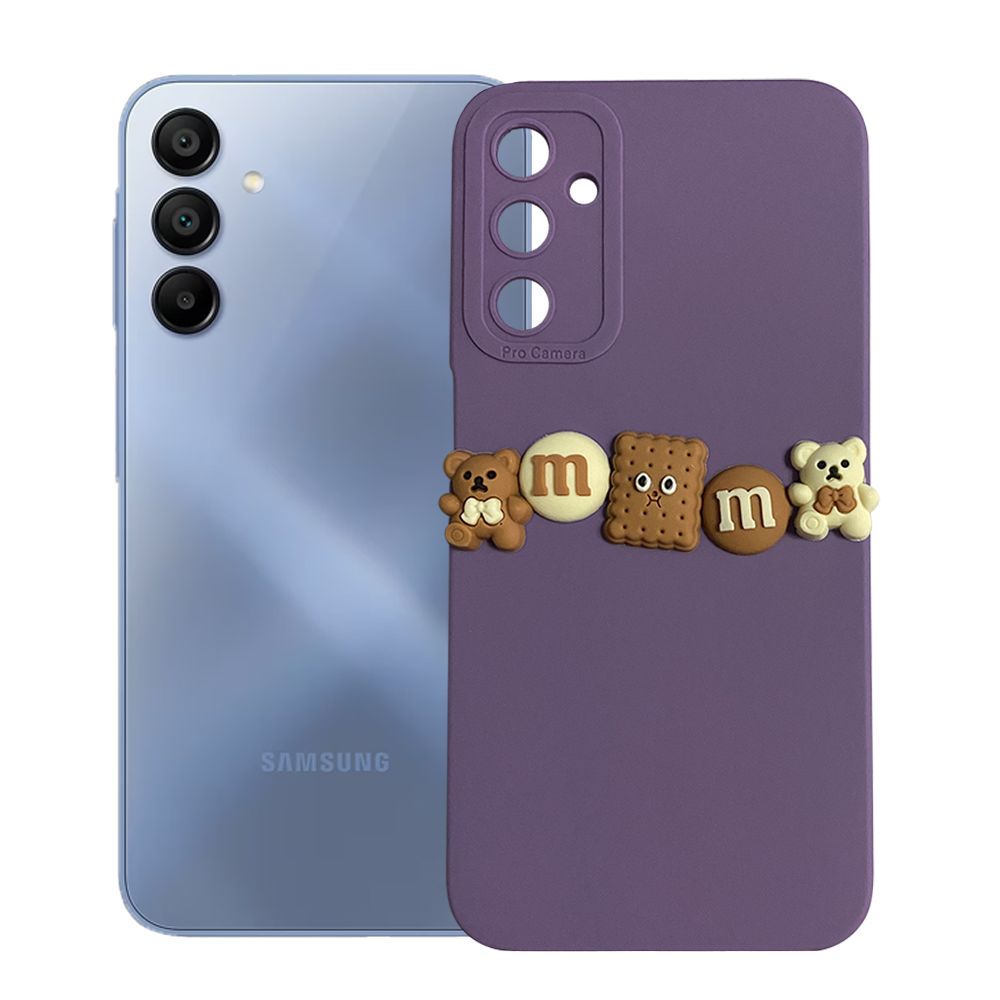 Samsung Galaxy A15 Kılıf 3D M Bear Kamera Korumalı Silikon Kapak