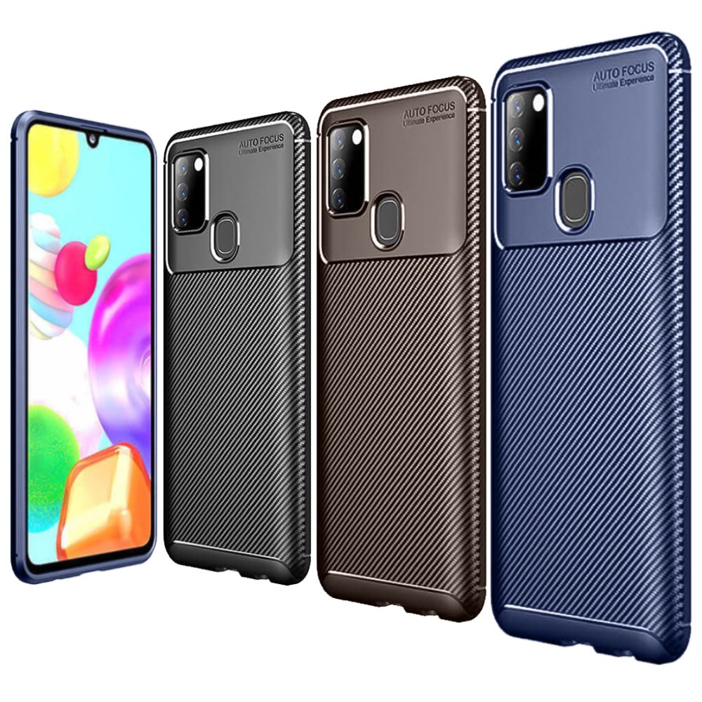 Samsung Galaxy A21s Kılıf Focus Carbon Desen Silikon Arka Kapak