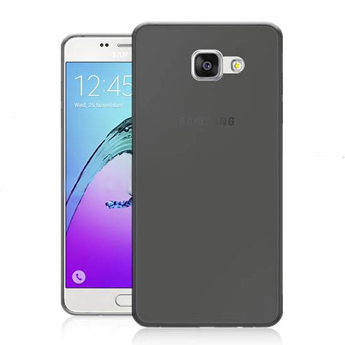 Samsung Galaxy A3 2016 (A310) Kılıf Soft Silikon Şeffaf-Siyah Arka Kapak