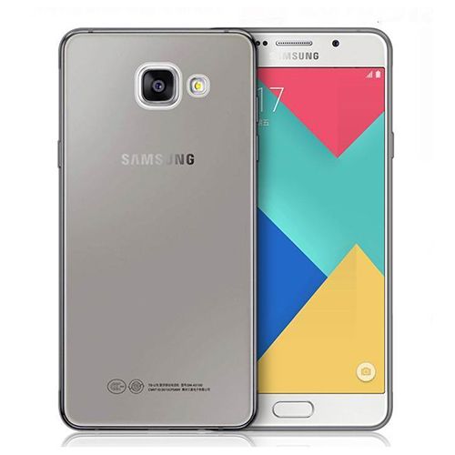 Samsung Galaxy A9 (A9000) Kılıf Soft Silikon Şeffaf-Siyah Arka Kapak