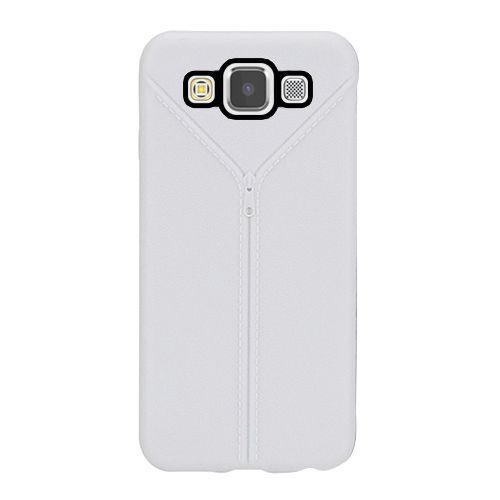 Samsung Galaxy E5 (E500) Zipper Serisi TPU Kapak Beyaz