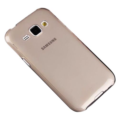 Samsung Galaxy J1 (J100) Kılıf Soft Silikon Şeffaf-Siyah Arka Kapak