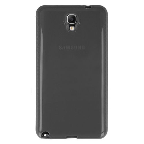 Samsung Galaxy Note 3 Neo (N7500) Kılıf Soft Silikon Şeffaf-Siyah Arka Kapak