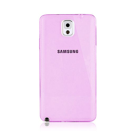 Samsung Galaxy Note 4 (N910) Kılıf Soft Silikon Şeffaf-Pembe Arka Kapak