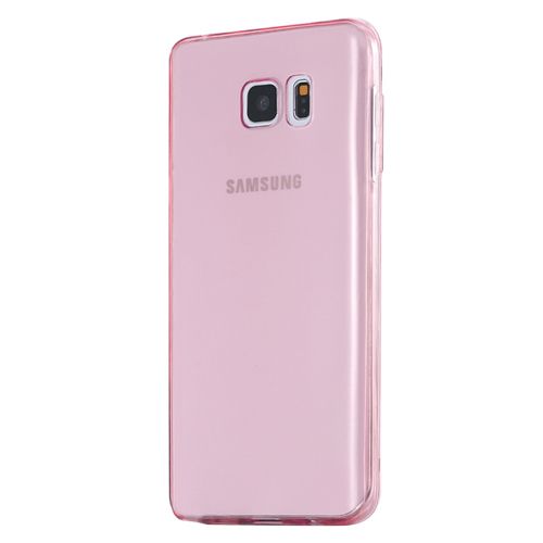 Samsung Galaxy Note 5 (N920) Kılıf Soft Silikon Şeffaf-Pembe Arka Kapak