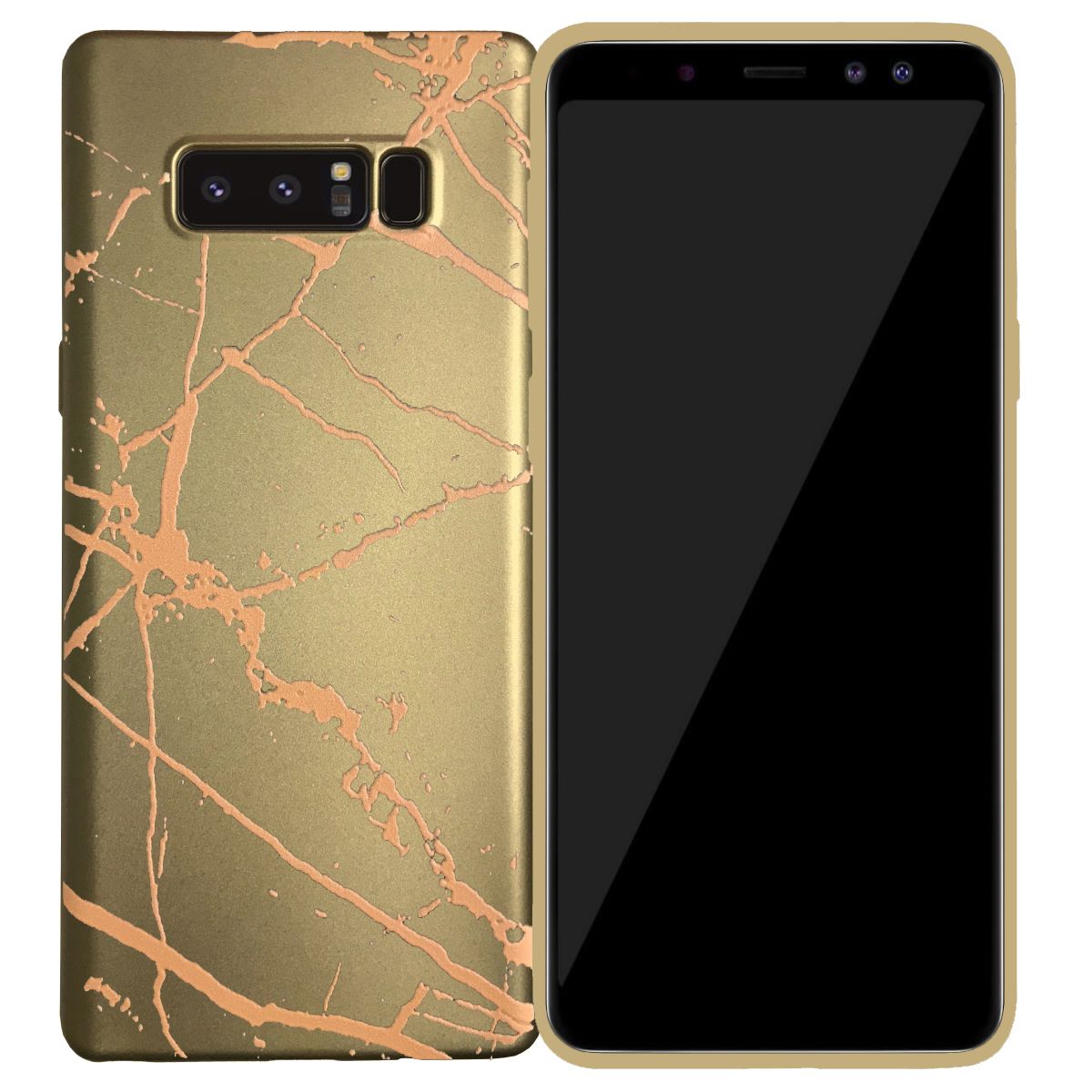 Samsung Galaxy Note 8 (N950) Fırça Desen Silikon Arka Kapak Gold