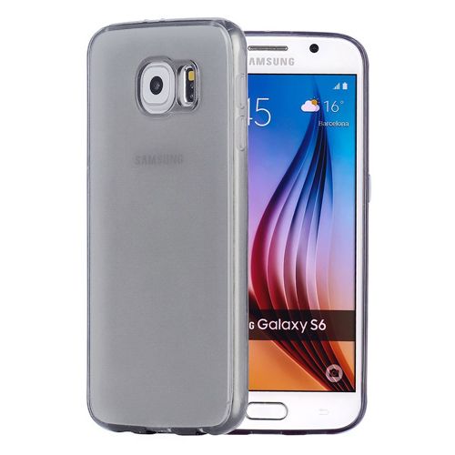 Samsung Galaxy S6 (G920) Kılıf Soft Silikon Şeffaf-Siyah Arka Kapak