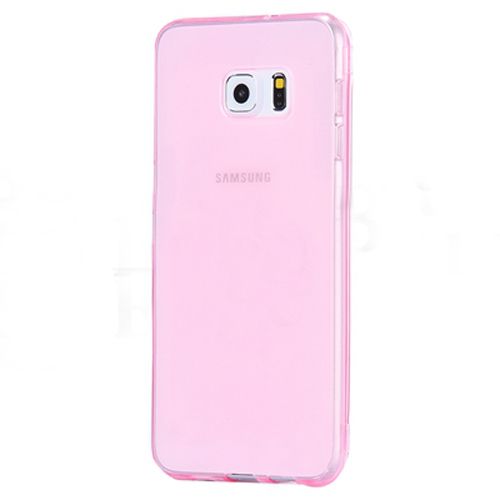 Samsung Galaxy S6 (G920) Kılıf Soft Silikon Şeffaf-Pembe Arka Kapak