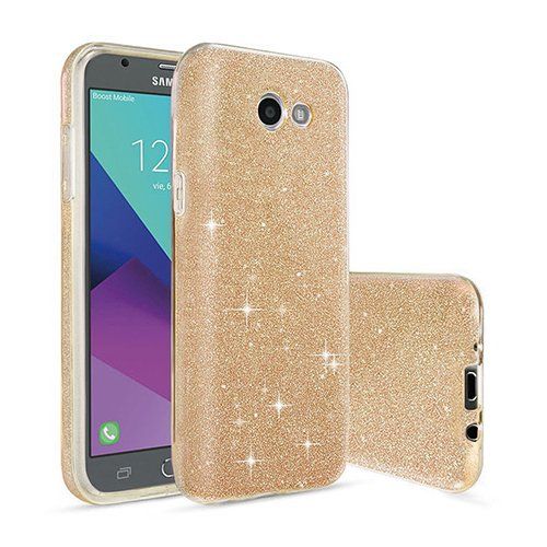 Samsung J7 2017 3in1 Simli Silikon Arka Kapak Gold