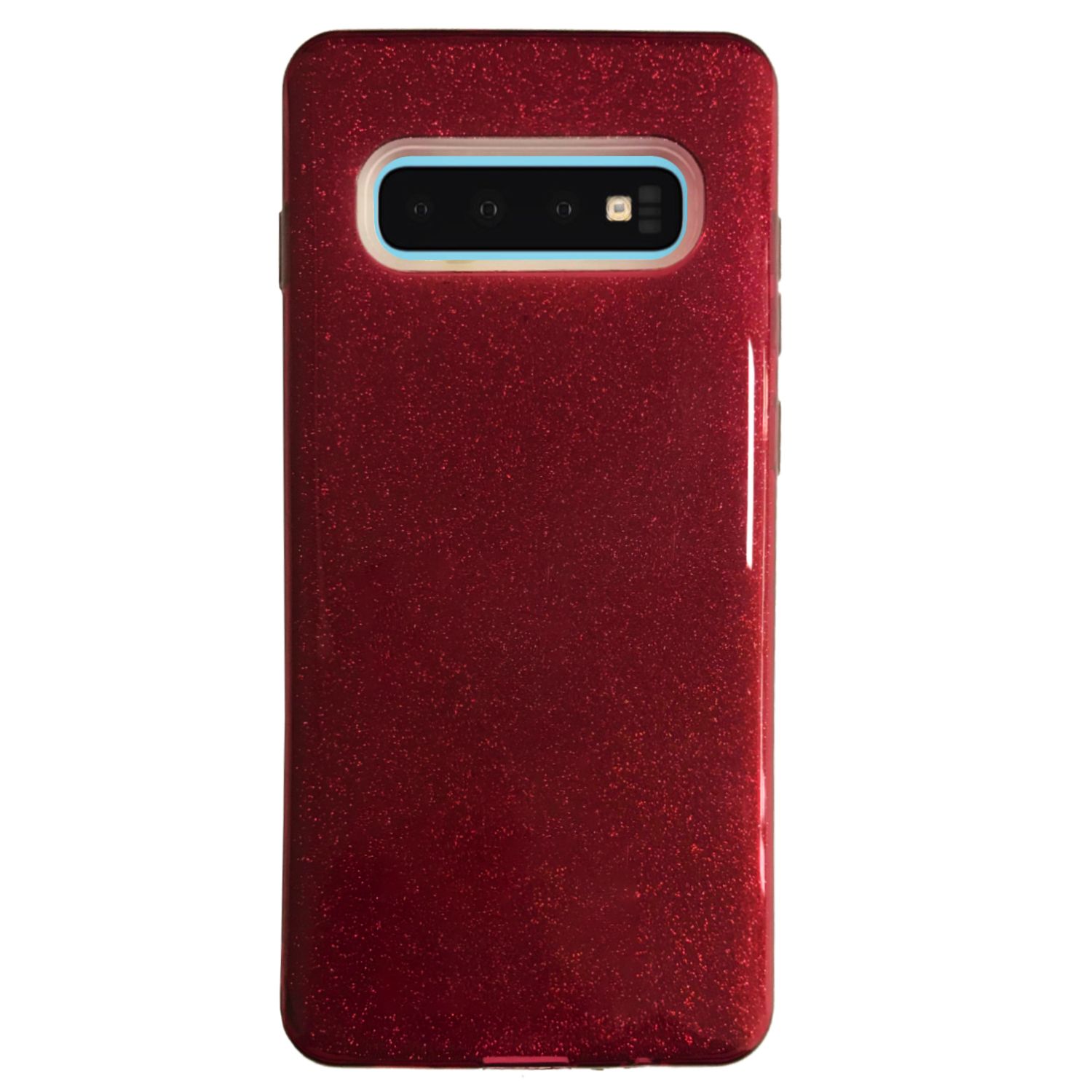 Samsung S10 (G973) 3in1 Simli Silikon Arka Kapak Bordo