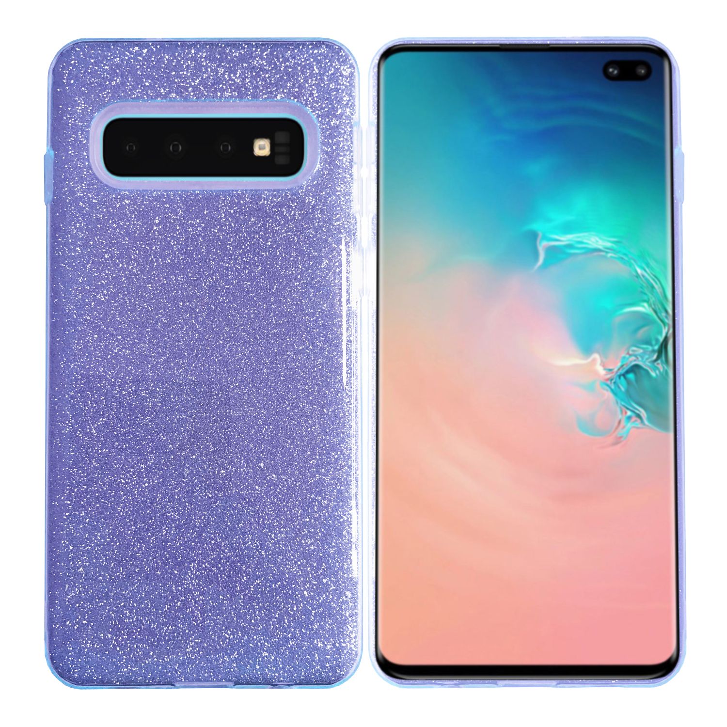 Samsung S10 (G973) 3in1 Simli Silikon Arka Kapak Mor