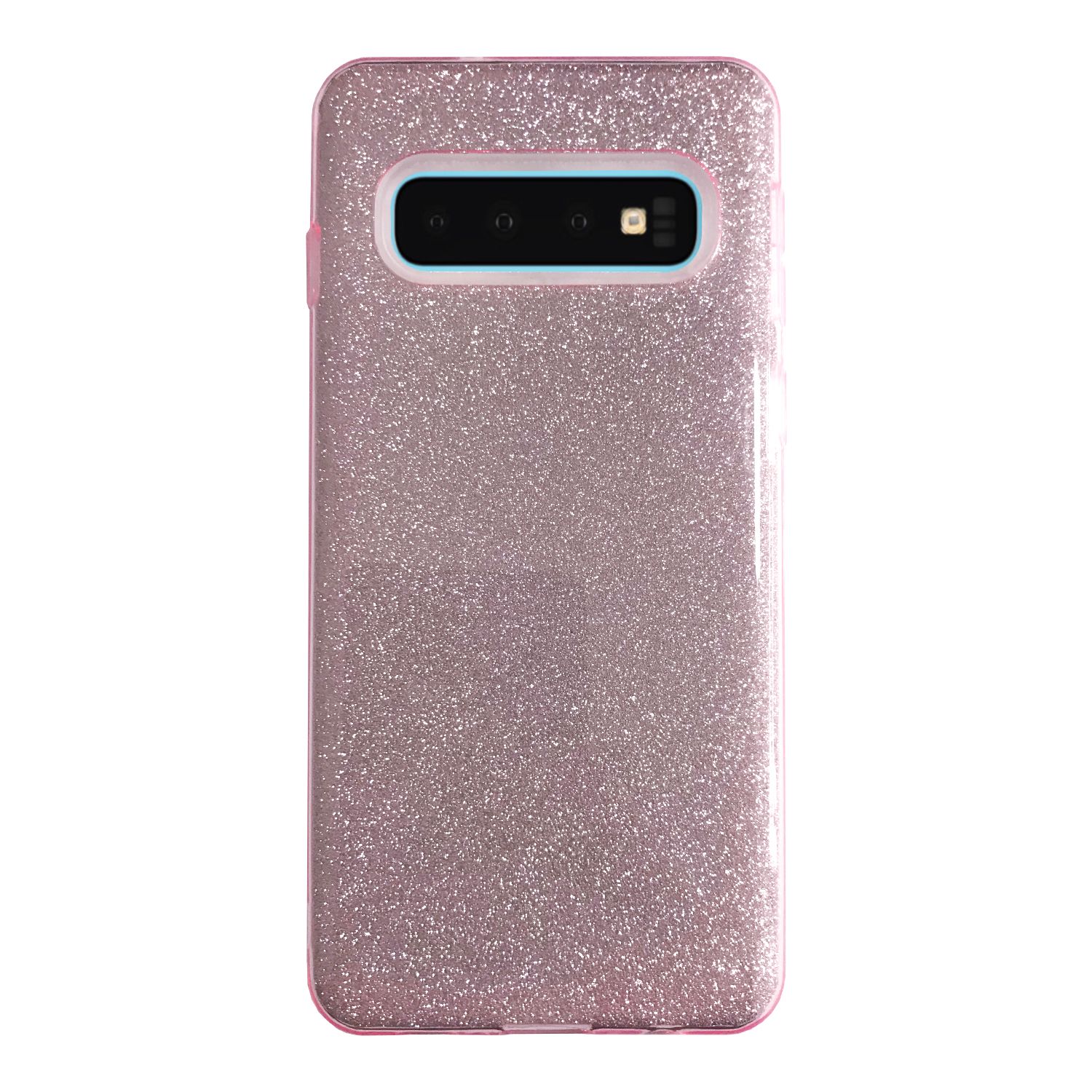 Samsung S10 (G973) 3in1 Simli Silikon Arka Kapak Pembe