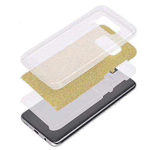 Samsung S8 Plus (G955) 3in1 Simli Silikon Arka Kapak Gold