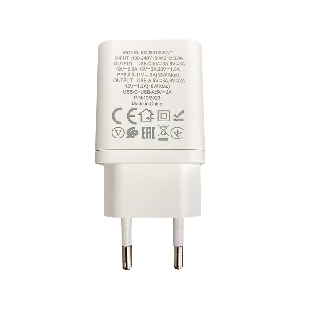 Shaza SG2501 33W USB QC3.0 + Type-C PD Şarj Adaptörü