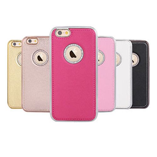 Shengo iPhone 6 Taşlı Arka Kapak ve Bumper Diamond Series Pembe