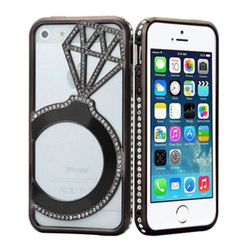 Shengo iPhone 6 TekTaşlı Metal Diamond Series Kılıf Siyah