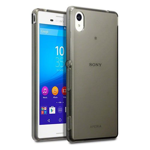 Sony Xperia M4 Aqua Kılıf Soft Silikon Şeffaf-Siyah Arka Kapak