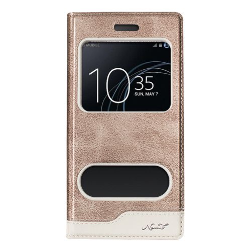 Sony Xperia XA1 Gizli Mıknatıslı Pencereli Magnum Kılıf Gold