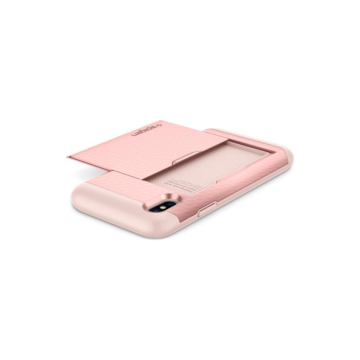 Spigen iPhone X/XS Kılıf Crystal Wallet Arka Kapak Rose Gold