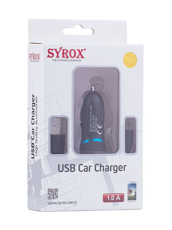 Syrox C28 Araç Şarj Aleti Micro USB Kablo Set 1.0A Beyaz