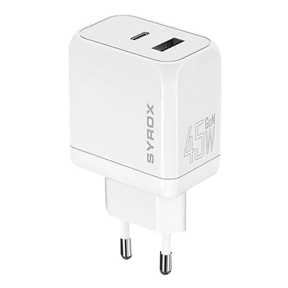 Syrox GAN45T SuperFast 45W USB 3.0 + PD GaN Type-C to Type-C Kablolu Şarj Aleti