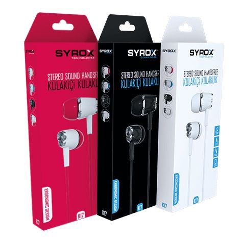 Syrox K17 Stereo Kablolu Kulak İçi Kulaklık 3.5mm