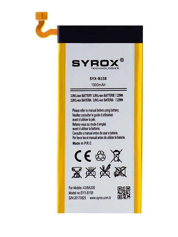 Syrox Samsung Galaxy A3 (BA300) Batarya 1900 mAh B158