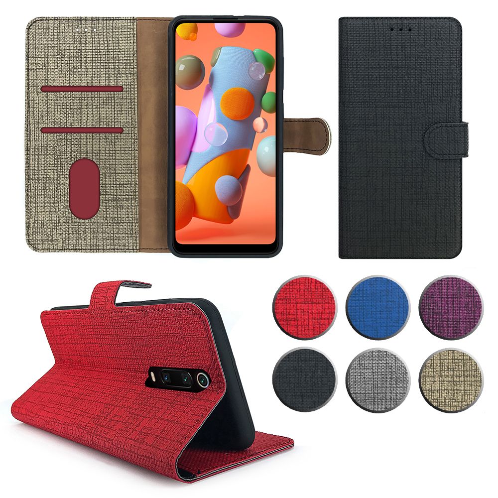 Xiaomi Mi 9T Kılıf FitCase Fabric Kapaklı Cüzdanlı