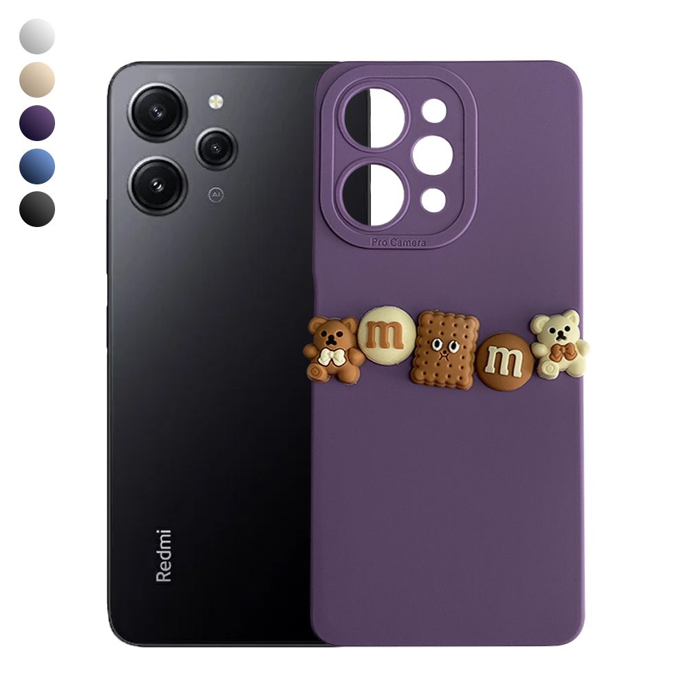 Xiaomi Redmi 12 Kılıf 3D M Bear Kamera Korumalı Silikon Kapak