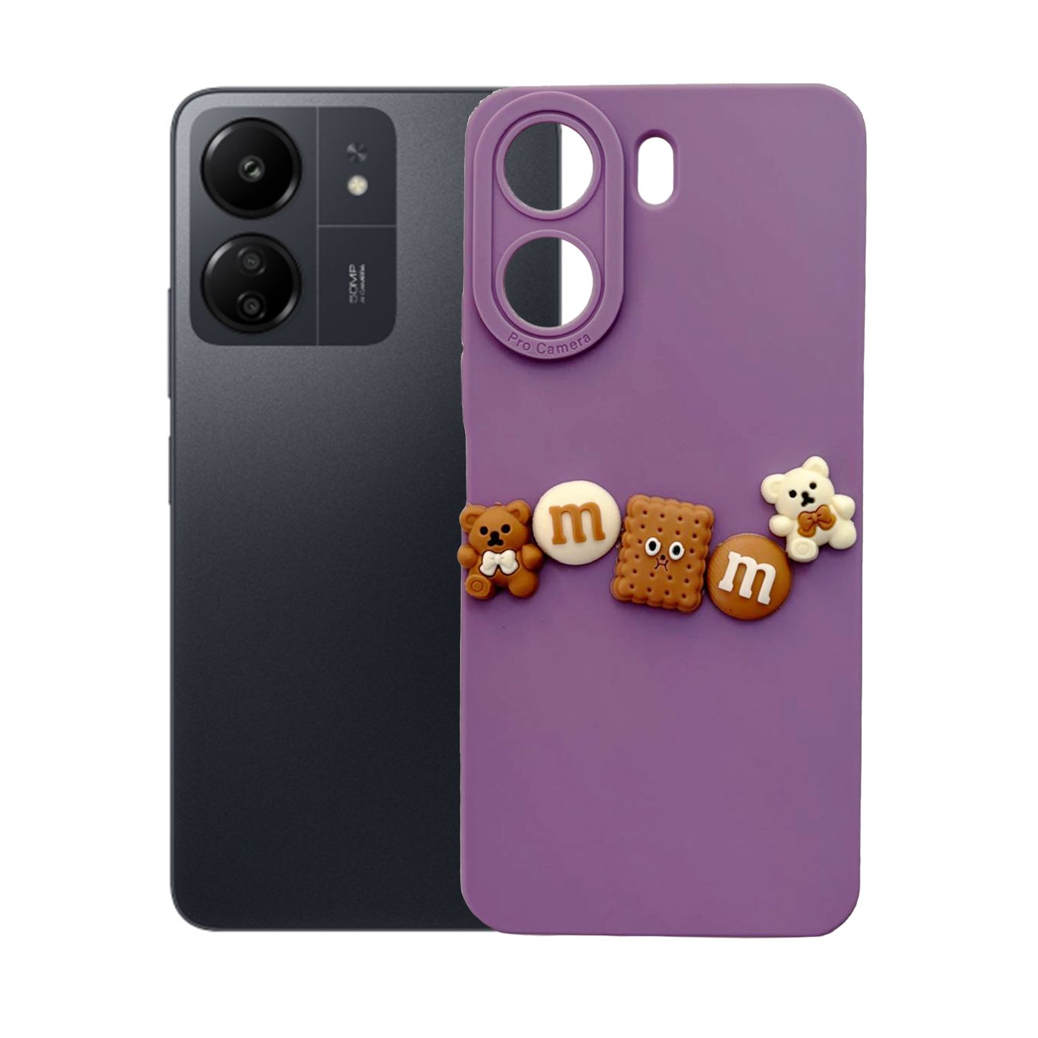 Xiaomi Redmi 13C Kılıf 3D M Bear Kamera Korumalı Silikon Kapak