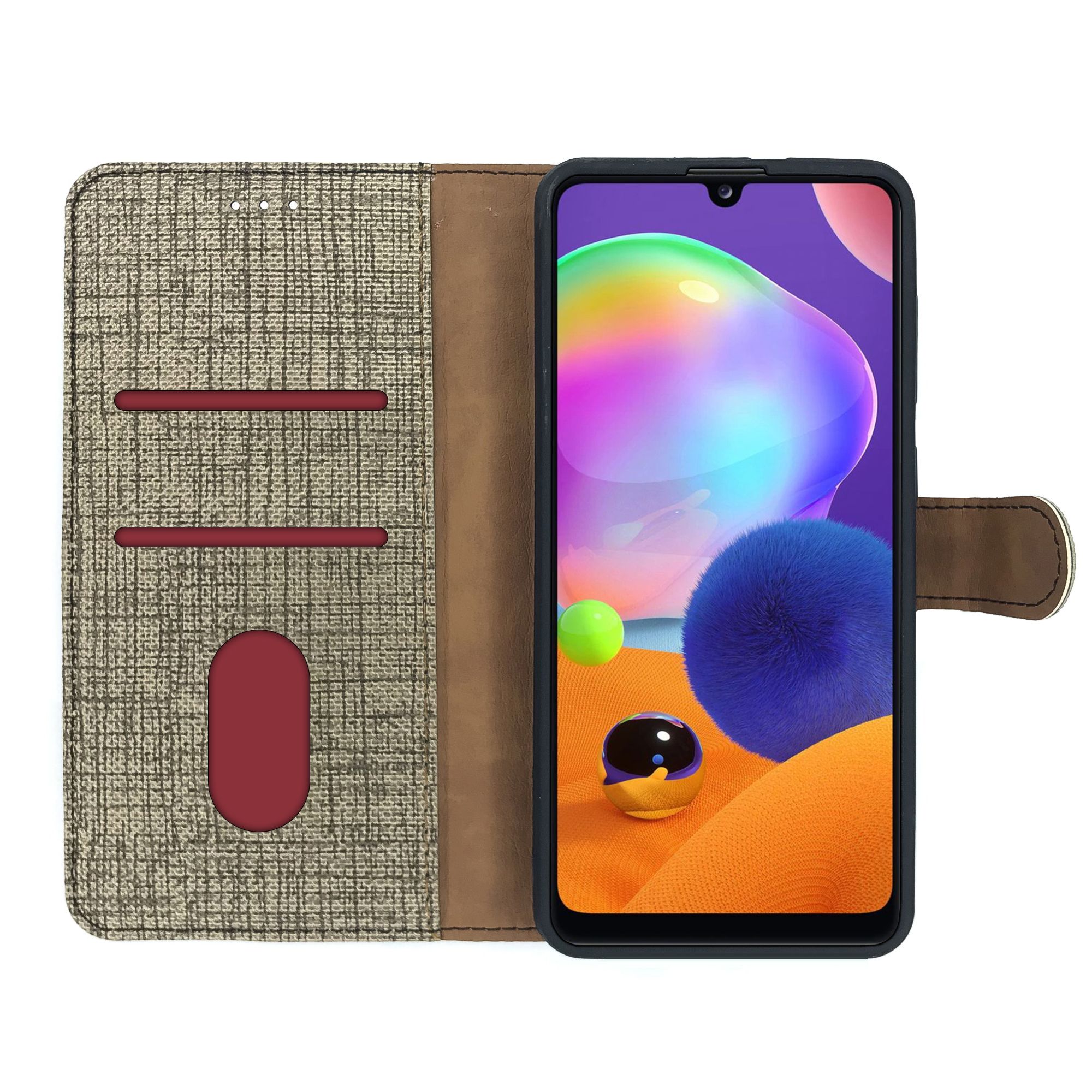 Xiaomi Redmi 8 / 8A Kılıf FitCase Fabric Kapaklı Cüzdanlı