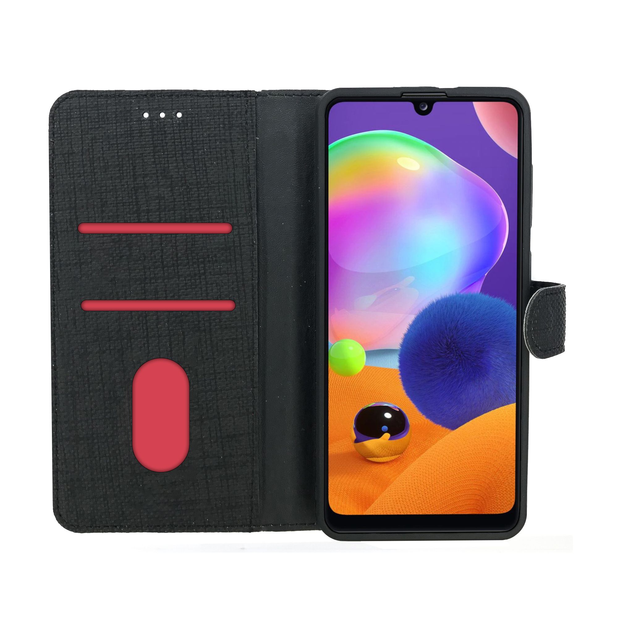 Xiaomi Redmi 9C Kılıf FitCase Fabric Kapaklı Cüzdanlı