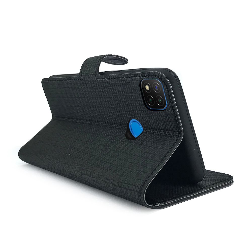 Xiaomi Redmi 9C Kılıf FitCase Fabric Kapaklı Cüzdanlı