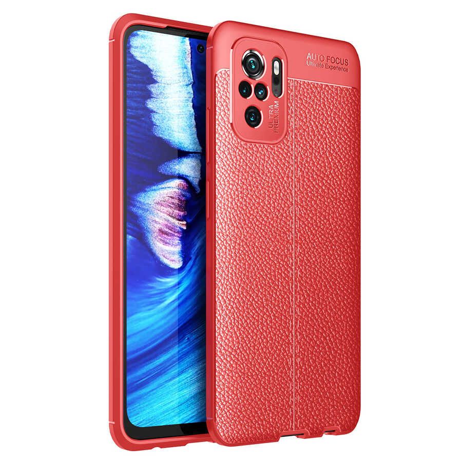 Xiaomi Redmi Note 10 4G Kılıf Focus Deri Desen Silikon Arka Kapak