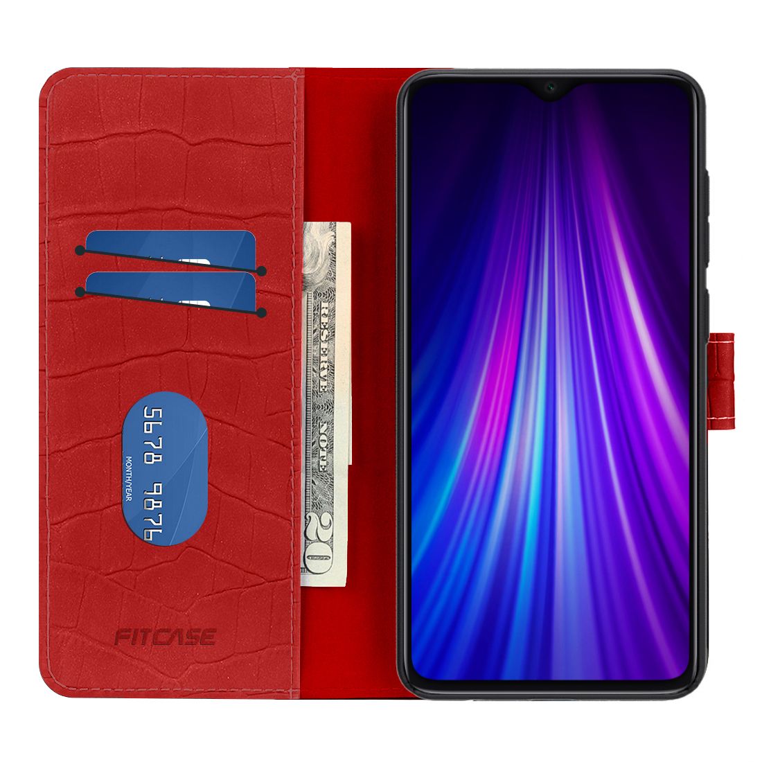 Xiaomi Redmi Note 8 Pro Kılıf Kroko Desen Kapaklı Cüzdanlı